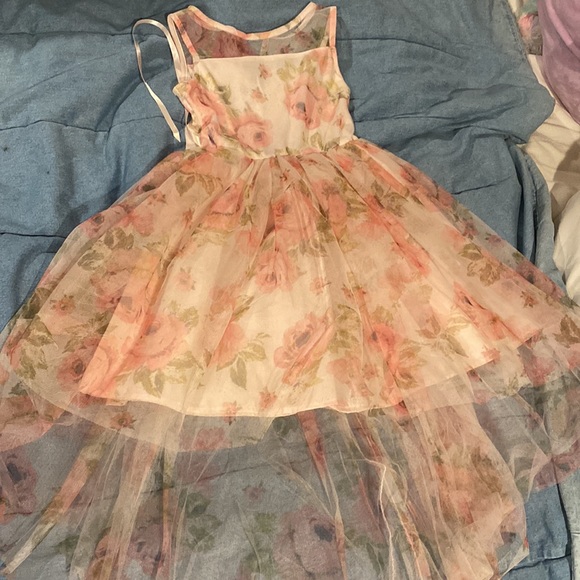 New NWT Girls Dress Zenz medium rose sheer over lay hi lo pink - Picture 1 of 3